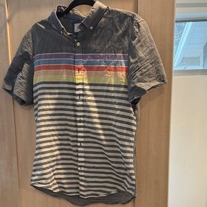 Original Penguin Gray Striped Short Sleeve Shirt